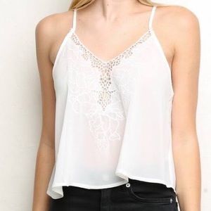 Brandy Melville White Sheer Tank